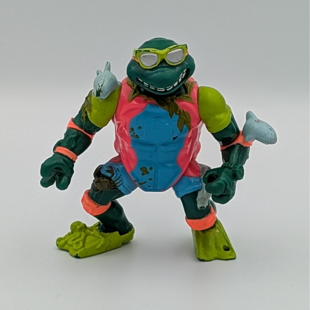TMNT Michelangelo Sewer Surfer Mikey Figure 1990 Playmates Vintage Ninja Turtle